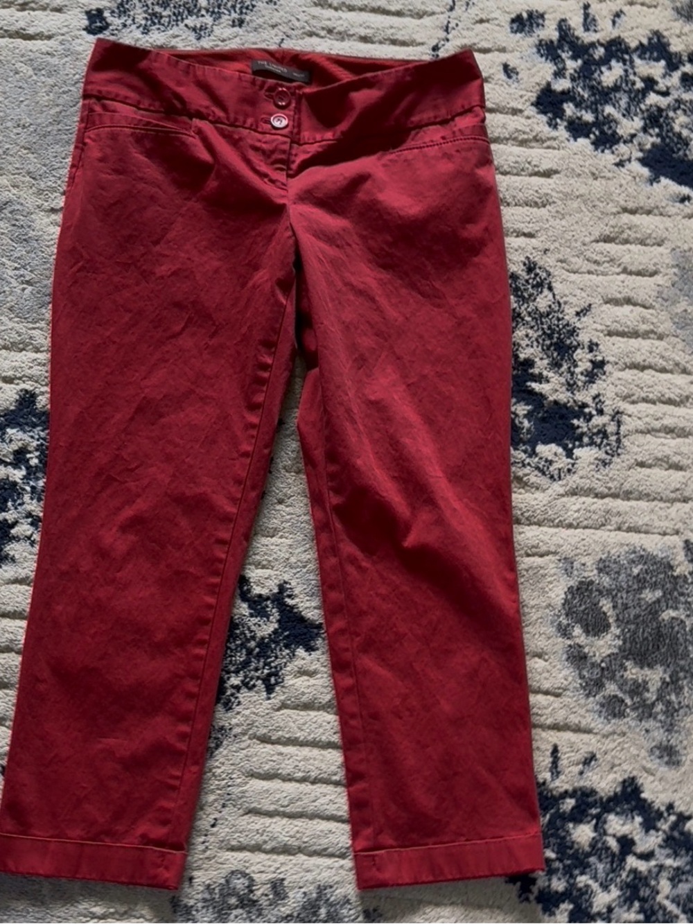 The Limited Red Cropped Slim Pants